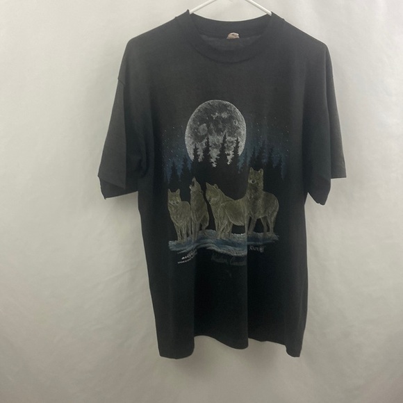 Vintage Native American Wolfs Moon Windsor Canada Single Stitch T Shirt - Picture 1 of 10